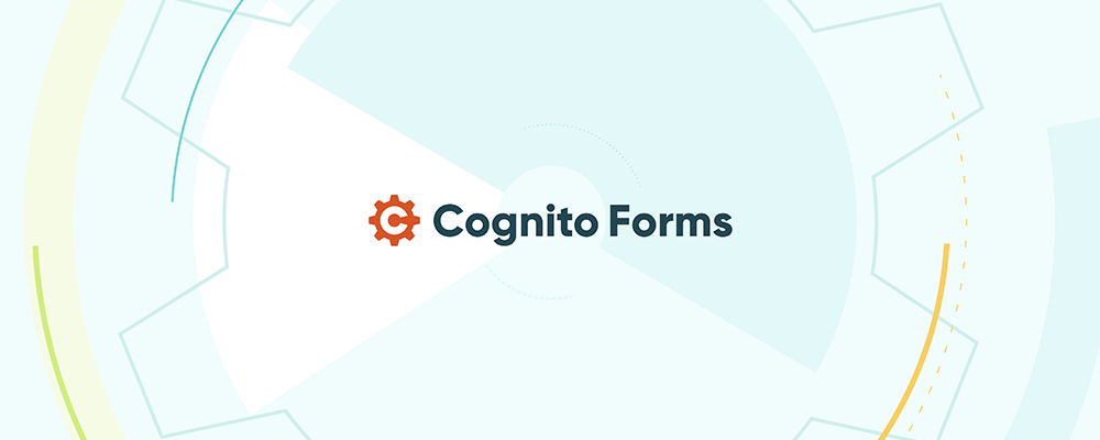 The new Cognito Forms logo surrounded by encircling design elements.