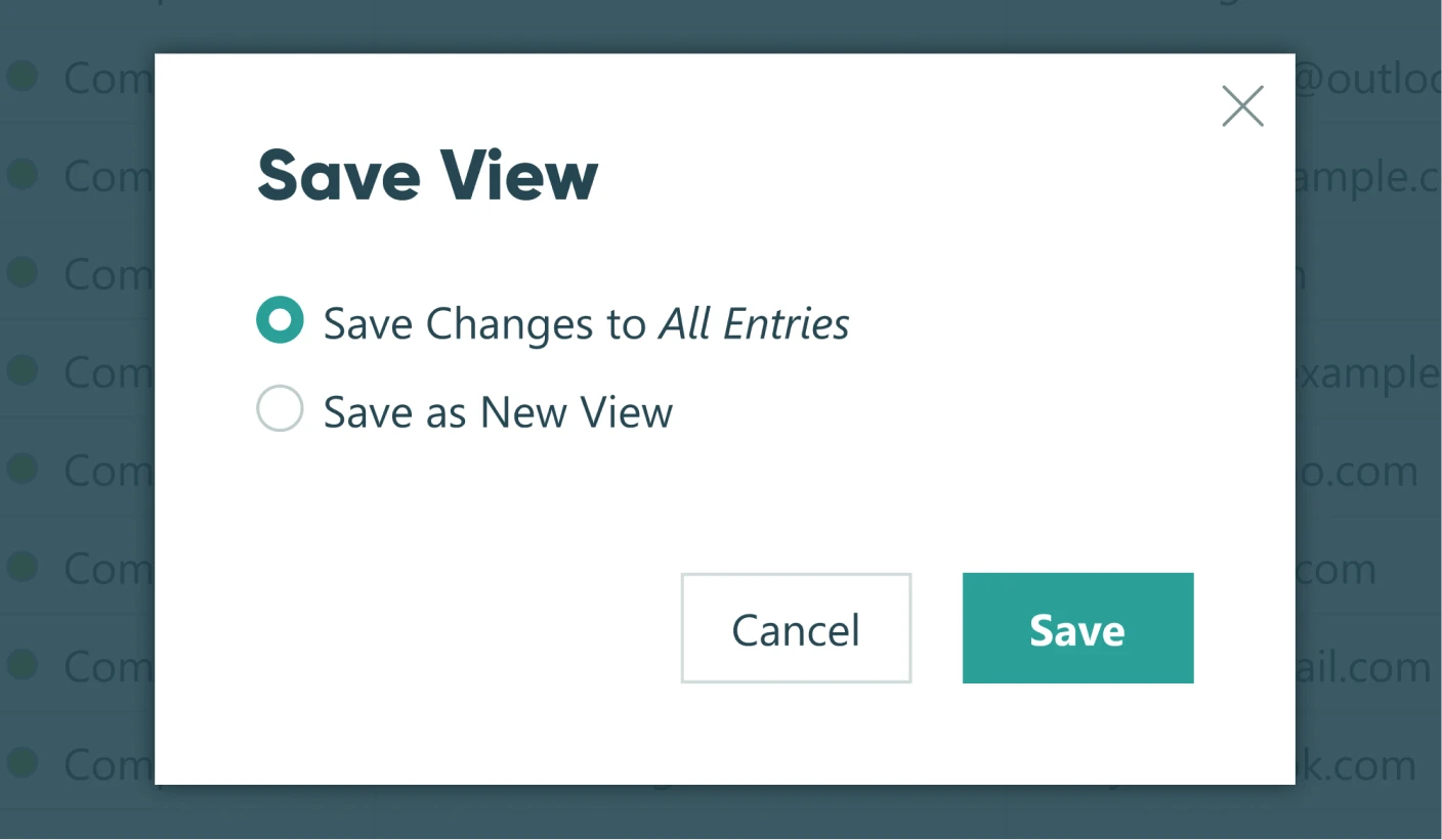 A screen of a middle iteration of the design. It shows a Save/Save As modal.