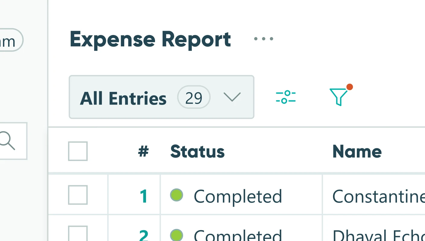 A close up of a dropdown to access the different views.