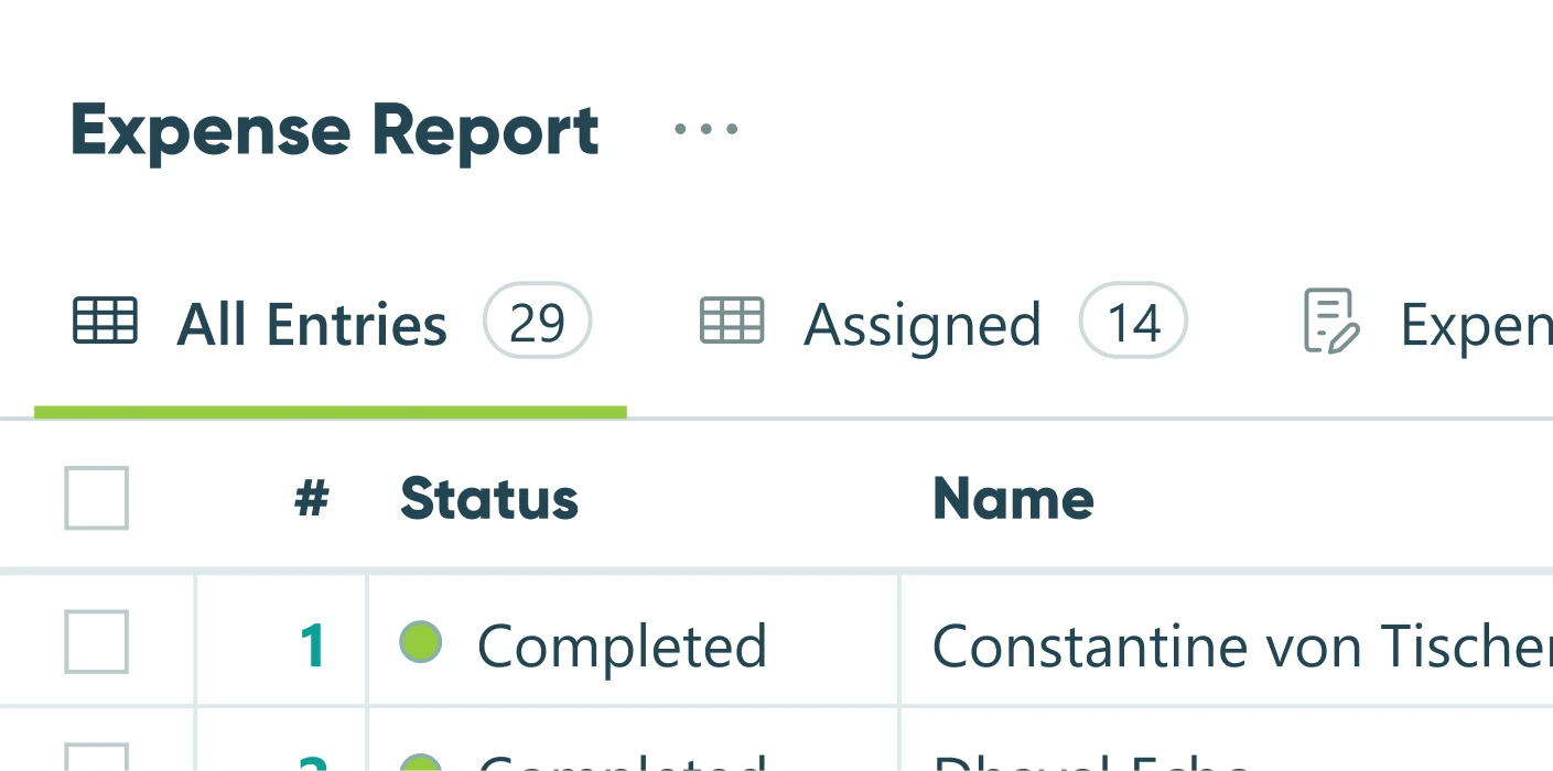A closeup of tabs in a UI
